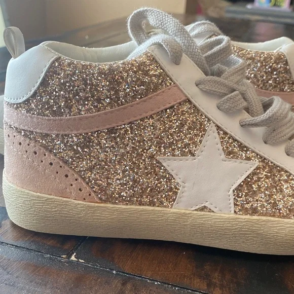 Mi.iM Glittery Pink and White Women's Sneakers - Picture 2 of 16
